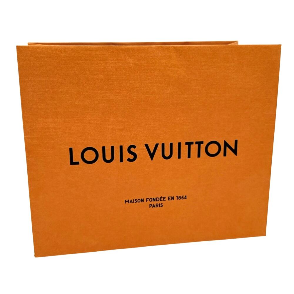 Louis Vuitton Paper Shopping Gift Bag Orange Blue Handles 8.5x7x4.5